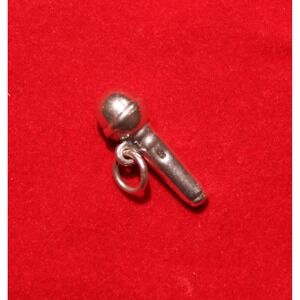 Retired  James Avery sterling silver 3D Microphone Charm